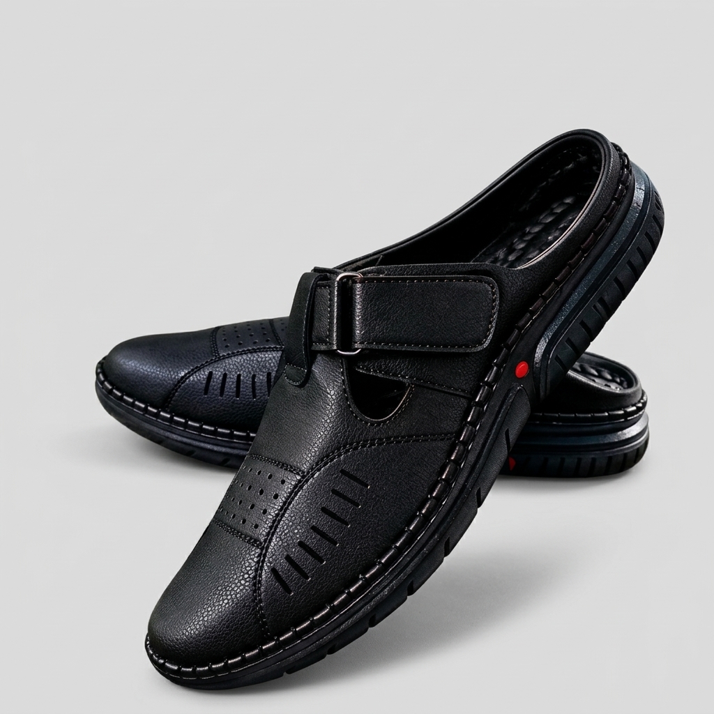 Black Leather Sandal